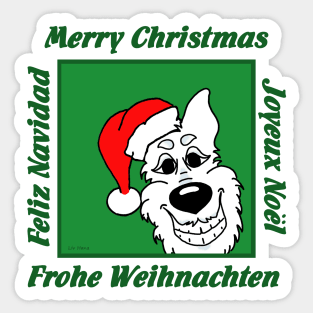 White German Shepherd Christmas Sticker
